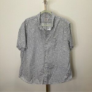 J. Crew Re-Imagined short sleeve button down shirt White & Black Floral XL